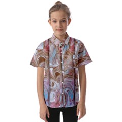 Marbling Collage Kids  Short Sleeve Shirt