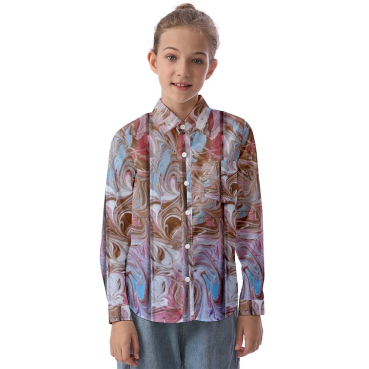 Marbling collage Kids  Long Sleeve Shirt