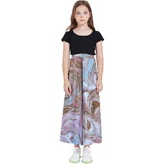 Marbling Collage Kids  Flared Maxi Skirt