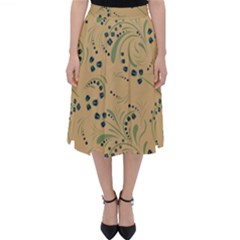 Folk Floral Art Pattern  Flowers Abstract Surface Design  Seamless Pattern Classic Midi Skirt by Eskimos