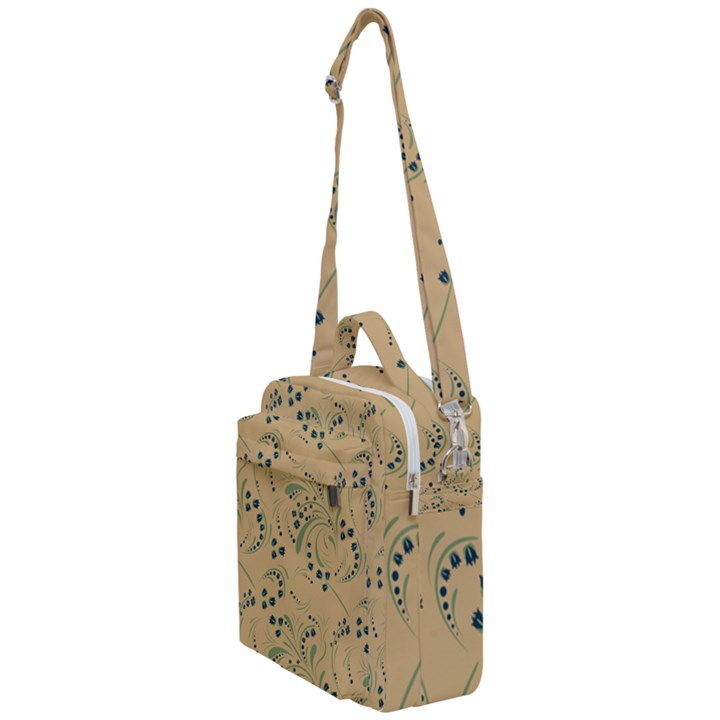 Folk floral art pattern. Flowers abstract surface design. Seamless pattern Crossbody Day Bag