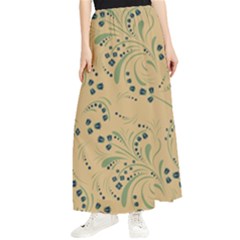 Folk Floral Art Pattern  Flowers Abstract Surface Design  Seamless Pattern Maxi Chiffon Skirt