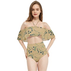 Folk Floral Art Pattern  Flowers Abstract Surface Design  Seamless Pattern Halter Flowy Bikini Set  by Eskimos