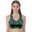 Folk floral art pattern. Flowers abstract surface design. Seamless pattern Sports Bra View1