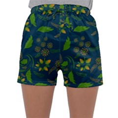 Folk Floral Art Pattern  Flowers Abstract Surface Design  Seamless Pattern Sleepwear Shorts by Eskimos