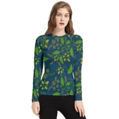 Folk Floral Art Pattern  Flowers Abstract Surface Design  Seamless Pattern Women s Long Sleeve Rash Guard by Eskimos