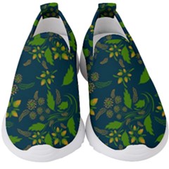 Folk Floral Art Pattern  Flowers Abstract Surface Design  Seamless Pattern Kids  Slip On Sneakers by Eskimos