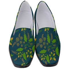 Folk Floral Art Pattern  Flowers Abstract Surface Design  Seamless Pattern Women s Classic Loafer Heels by Eskimos