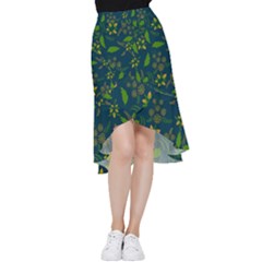 Folk Floral Art Pattern  Flowers Abstract Surface Design  Seamless Pattern Frill Hi Low Chiffon Skirt