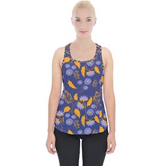 Folk Floral Art Pattern  Flowers Abstract Surface Design  Seamless Pattern Piece Up Tank Top by Eskimos