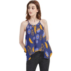 Folk Floral Art Pattern  Flowers Abstract Surface Design  Seamless Pattern Flowy Camisole Tank Top by Eskimos