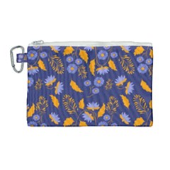 Folk Floral Art Pattern  Flowers Abstract Surface Design  Seamless Pattern Canvas Cosmetic Bag (large) by Eskimos