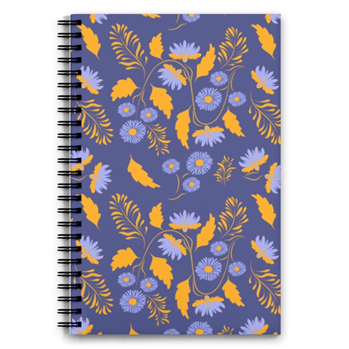 Folk floral art pattern. Flowers abstract surface design. Seamless pattern 5.5  x 8.5  Notebook