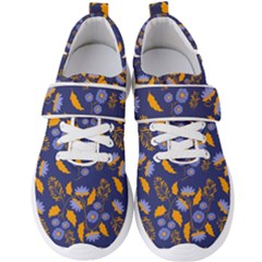 Folk Floral Art Pattern  Flowers Abstract Surface Design  Seamless Pattern Men s Velcro Strap Shoes by Eskimos