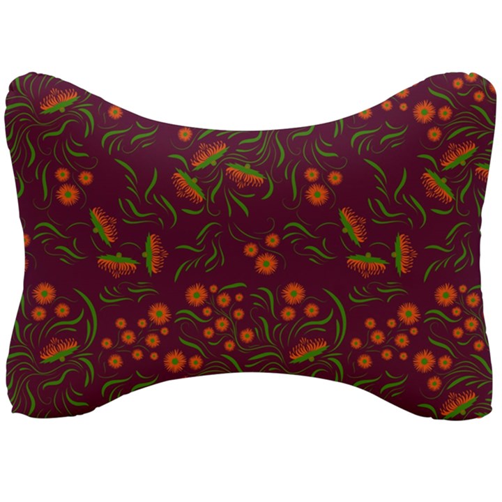 Folk floral art pattern. Flowers abstract surface design. Seamless pattern Seat Head Rest Cushion