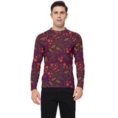 Folk Floral Art Pattern  Flowers Abstract Surface Design  Seamless Pattern Men s Long Sleeve Rash Guard by Eskimos