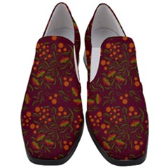 Folk Floral Art Pattern  Flowers Abstract Surface Design  Seamless Pattern Women Slip On Heel Loafers by Eskimos