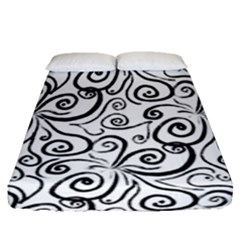 Squiggles Fitted Sheet (queen Size) by SychEva