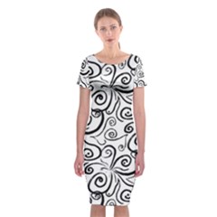 Squiggles Classic Short Sleeve Midi Dress by SychEva