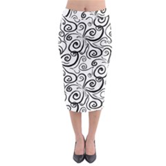 Squiggles Midi Pencil Skirt by SychEva