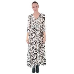 Squiggles Button Up Maxi Dress by SychEva