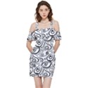 Squiggles Shoulder Frill Bodycon Summer Dress View3