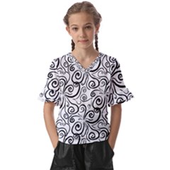 Squiggles Kids  V-neck Horn Sleeve Blouse