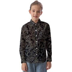 Neon Geometric Pattern Design Kids  Long Sleeve Shirt by dflcprintsclothing