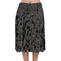 Neon Geometric Pattern Design Velvet Flared Midi Skirt View1