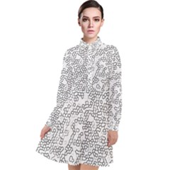 Neon Geometric Pattern Design 2 Long Sleeve Chiffon Shirt Dress by dflcprintsclothing