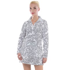 Neon Geometric Pattern Design 2 Women s Long Sleeve Casual Dress