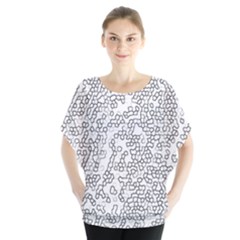 Neon Geometric Pattern Design 2 Batwing Chiffon Blouse