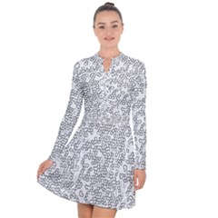 Neon Geometric Pattern Design 2 Long Sleeve Panel Dress by dflcprintsclothing