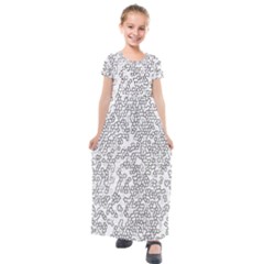 Neon Geometric Pattern Design 2 Kids  Short Sleeve Maxi Dress by dflcprintsclothing