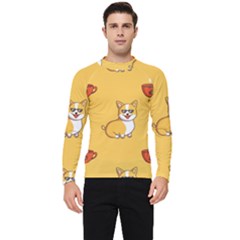 Corgi And Coffee Men s Long Sleeve Rash Guard