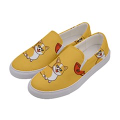 Corgi And Coffee Women s Canvas Slip Ons