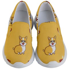 Corgi And Coffee Kids Lightweight Slip Ons by Bigfootshirtshop