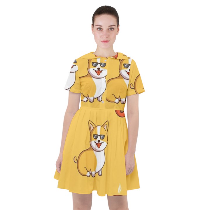 Corgi And Coffee Sailor Dress