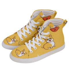 Corgi And Coffee Women s Hi-top Skate Sneakers by Bigfootshirtshop