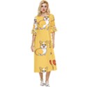 Corgi And Coffee Double Cuff Midi Dress View1