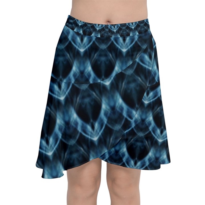 Mermaid Scales Chiffon Wrap Front Skirt