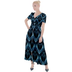 Mermaid Scales Button Up Short Sleeve Maxi Dress by MRNStudios