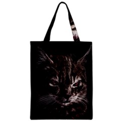 Creepy Kitten Portrait Photo Illustration Zipper Classic Tote Bag by dflcprintsclothing