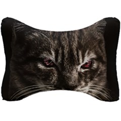 Creepy Kitten Portrait Photo Illustration Seat Head Rest Cushion by dflcprintsclothing