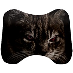 Creepy Kitten Portrait Photo Illustration Head Support Cushion by dflcprintsclothing