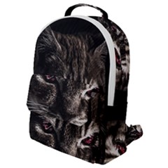 Creepy Kitten Portrait Photo Illustration Flap Pocket Backpack (small) by dflcprintsclothing