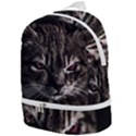 Creepy Kitten Portrait Photo Illustration Zip Bottom Backpack View1