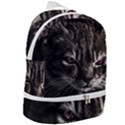 Creepy Kitten Portrait Photo Illustration Zip Bottom Backpack View2