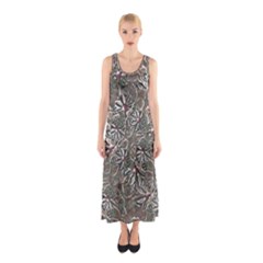 Modern Floral Collage Pattern Design Sleeveless Maxi Dress by dflcprintsclothing