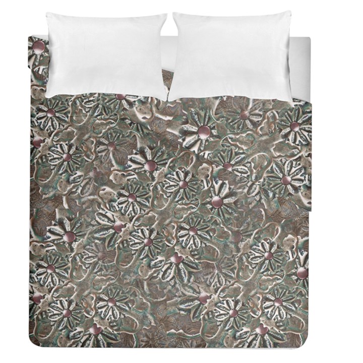 Modern Floral Collage Pattern Design Duvet Cover Double Side (Queen Size)